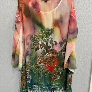 GORGEOUS Mushbaby Sienna Rose Top / XL /  multi colors / peek a boo sleeves
